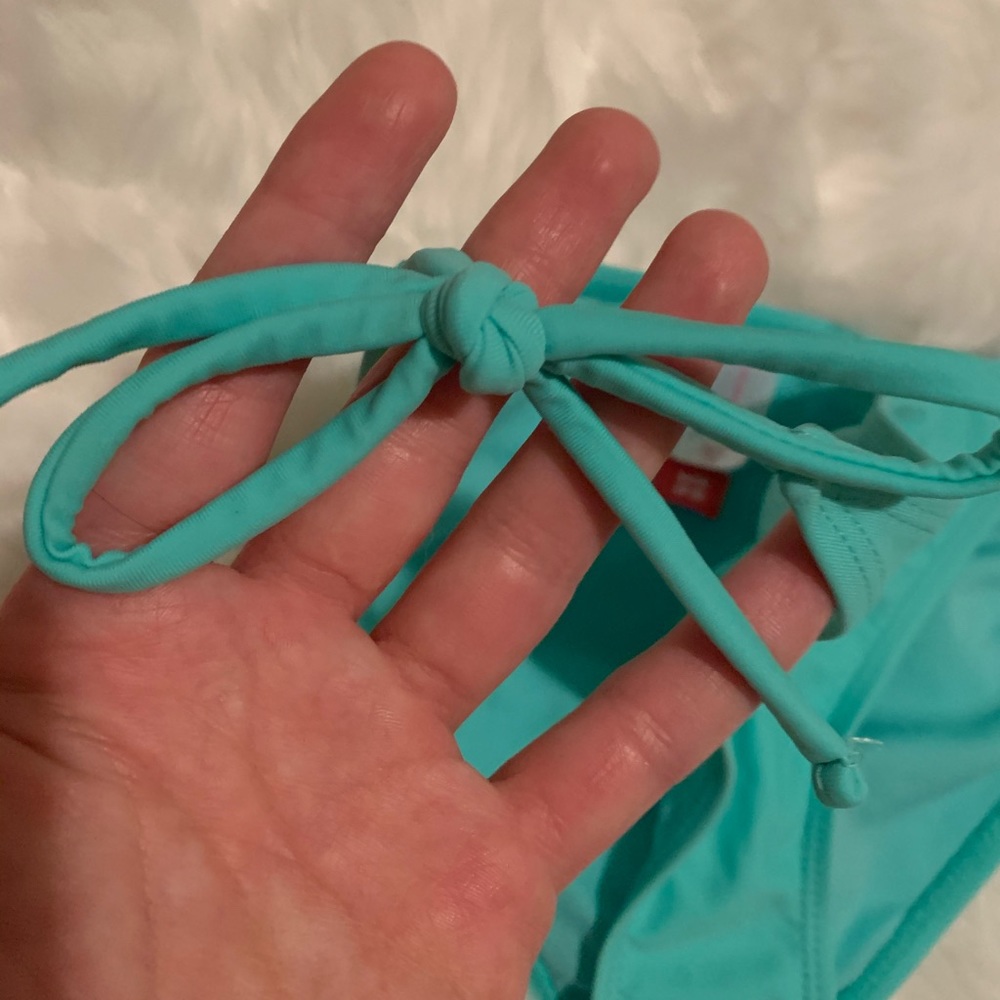 Teal tie up bikini bottom
